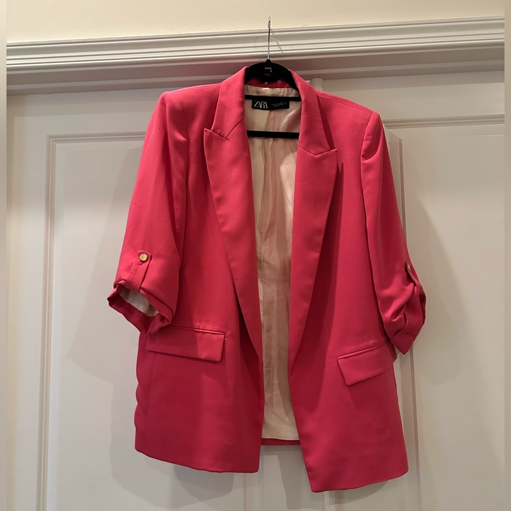 Zara oversized hot pink blazer